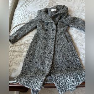 Calvin Klein Dress Coat Flared Skirt Princess Pea Coat